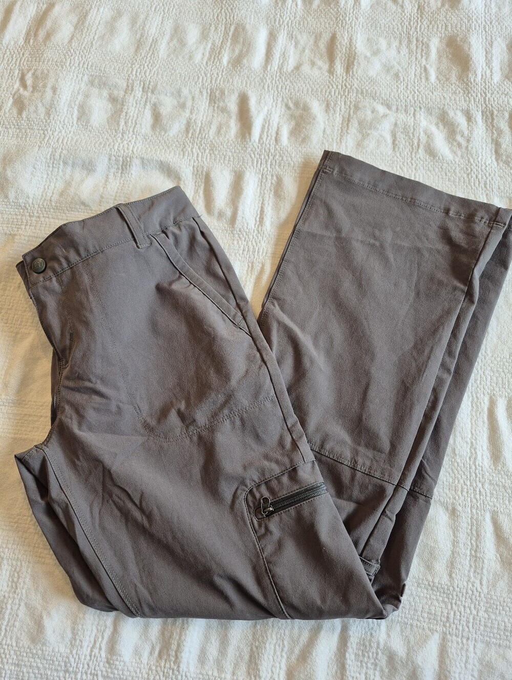 REI girls medium 10/12 gray convertible leg roll up pants VGUC